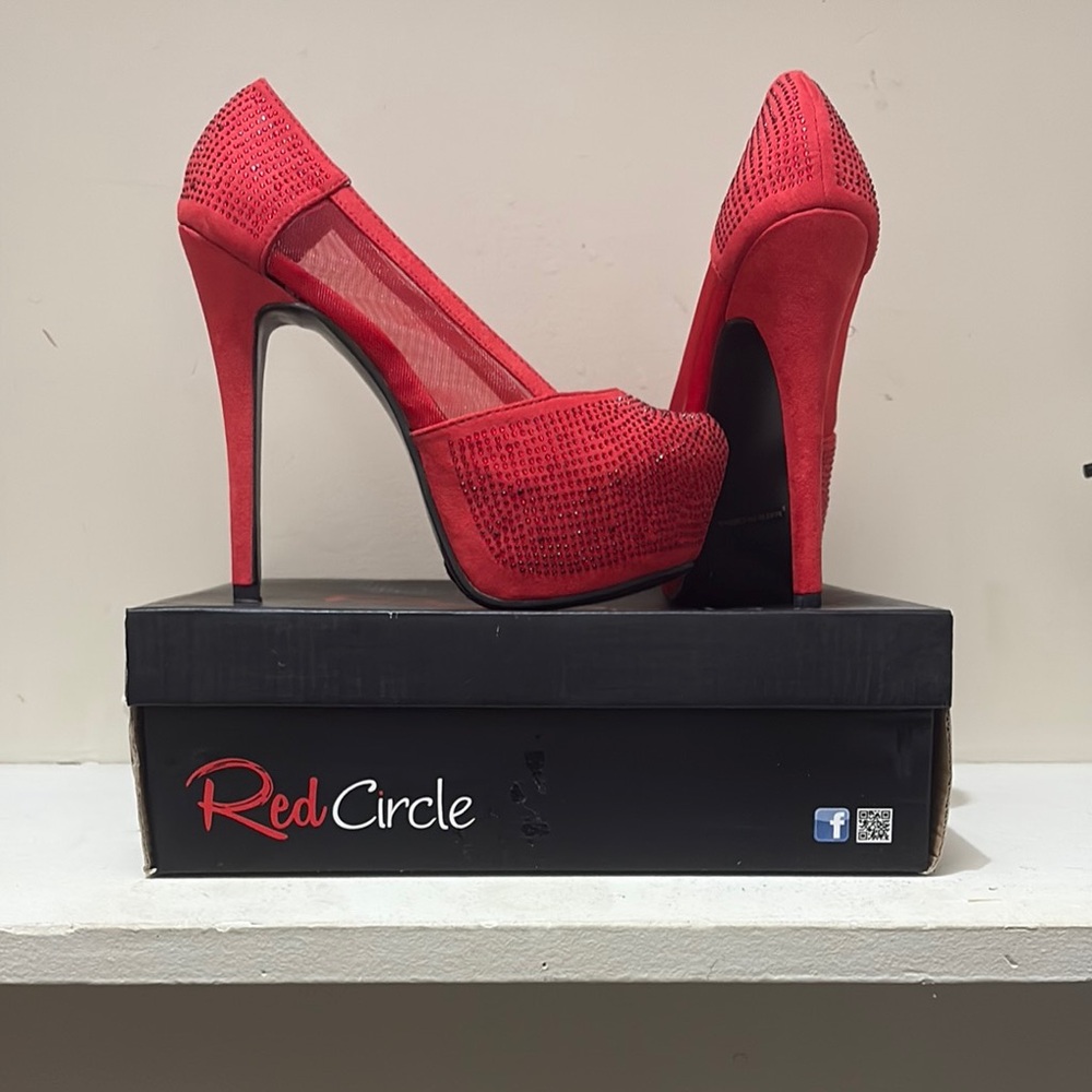 Red Circle Footwear Red Platform Heels